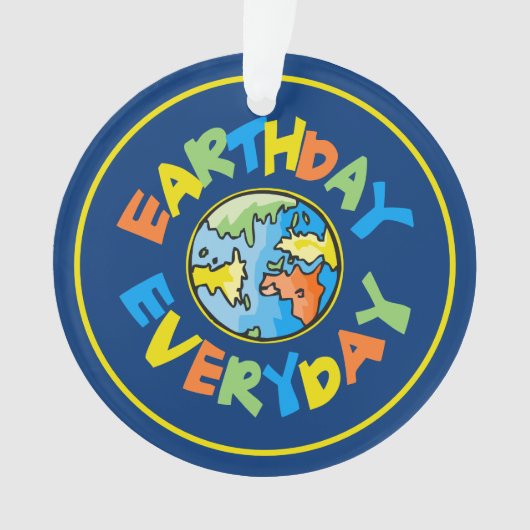 地球の日の毎日の環境クリスマス オーナメント (正面)