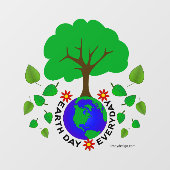 地球の日の毎日の緑の木の窓にしがみつく ウィンドウサイン (シート)