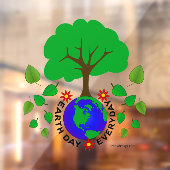 地球の日の毎日の緑の木の窓にしがみつく ウィンドウサイン (シート2)