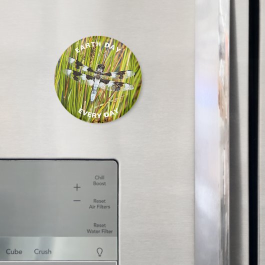 地球の日の毎日コモン・ホワイトテールドラゴンフライ マグネット (インサイチュ (冷蔵庫))