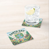 地球の日の毎日コースターセット スクエアペーパーコースター (インサイチュ)