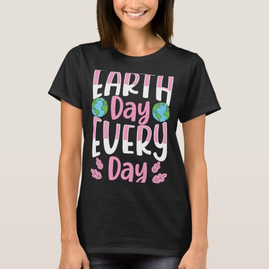 地球の日の毎日感動的環境交流 Tシャツ (正面)