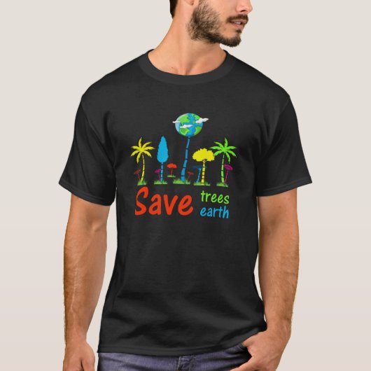 地球の日の毎日救木の地球の救グラフィック Tシャツ (正面)