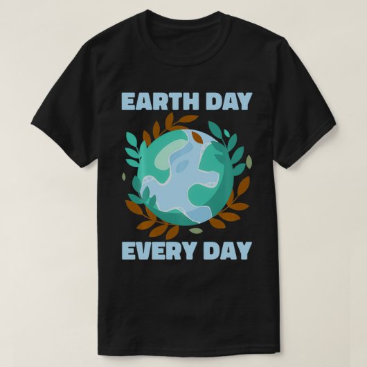 地球の日の毎日自然救保生地球 Tシャツ (デザイン正面)