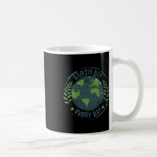 地球の日の毎日Climate Change環境A コーヒーマグカップ (右)