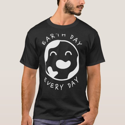 地球の日の毎日Earth Planet Environmental Ear Tシャツ (正面)