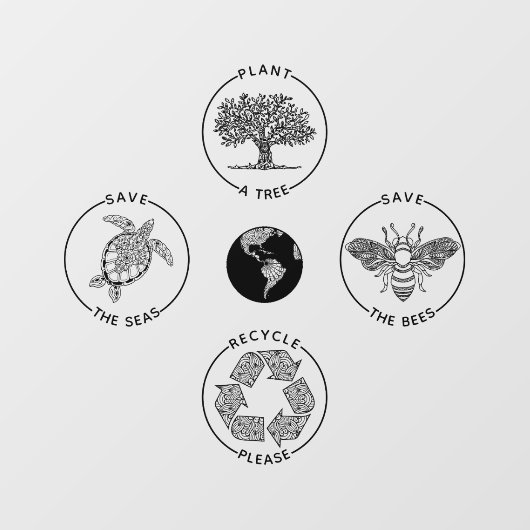 地球の日の水のボトルを保存 ウィンドウサイン (シート)