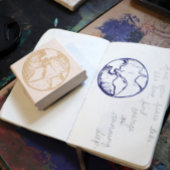 地球の日の水の色の環境保護のアートワーク ラバースタンプ