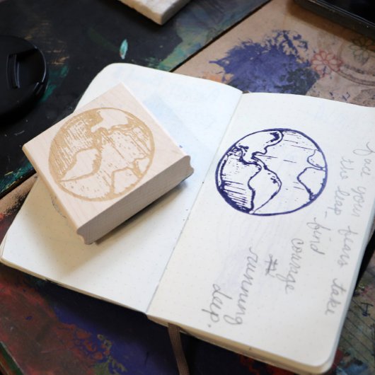 地球の日の水の色の環境保護のアートワーク ラバースタンプ