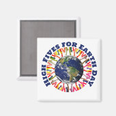 地球の日の環境保護主義者のためのハイファイブ マグネット (正面/裏面)