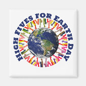 地球の日の環境保護主義者のためのハイファイブ マグネット (正面)