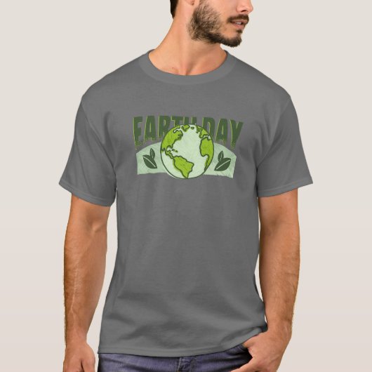 地球の日の緑の気候変動の地球環境 Tシャツ (正面)