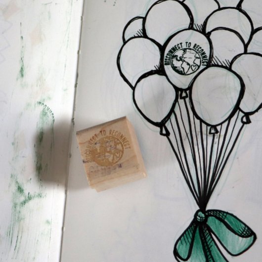 地球の日の自然恋人を再接続する切断 ラバースタンプ