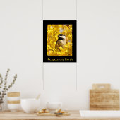 地球の日の《鳥》アメリカゴガラ鳥の黄色の花のプリント ポスター (キッチン)