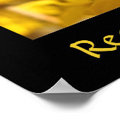 地球の日の《鳥》アメリカゴガラ鳥の黄色の花のプリント ポスター (角)