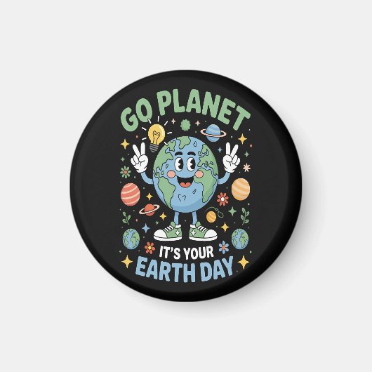 地球の日はあなたの日です Go Planet マグネット (正面)