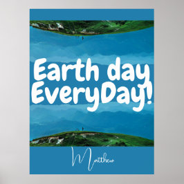 地球の日は毎日、グリーンに、エレガントなアートと科学 ポスター