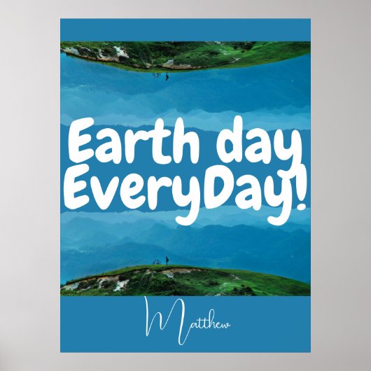 地球の日は毎日、グリーンに、エレガントなアートと科学 ポスター (正面)
