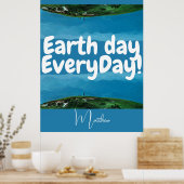 地球の日は毎日、グリーンに、エレガントなアートと科学 ポスター (キッチン)