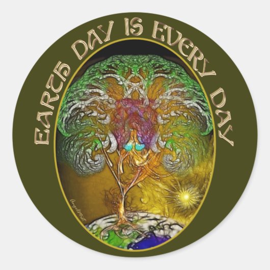 地球の日は毎日 ラウンドシール (正面)