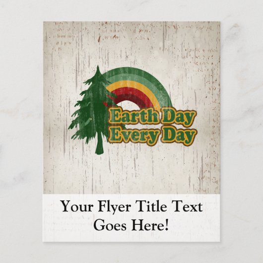 地球の日は毎日、レトロな虹 チラシ (正面)