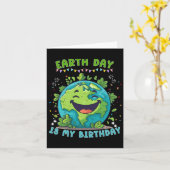 地球の日は私の誕生日おもしろい地球の日誕生日 カード (黄色い花)