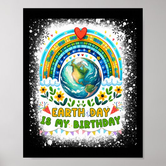 地球の日は私の誕生日おもしろい地球の日誕生日 ポスター (正面)