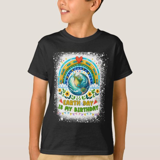 地球の日は私の誕生日おもしろい地球の日誕生日 Tシャツ (正面)