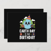 地球の日は私の誕生日おもしろい惑星自然 ポストカード (正面/裏面)