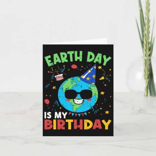 地球の日は私の誕生日おもしろい環境の誕生田 カード (正面)