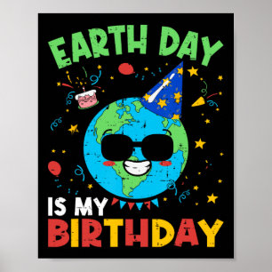 地球の日は私の誕生日おもしろい環境の誕生田 ポスター