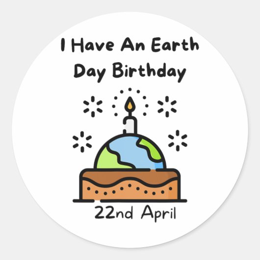 地球の日は私の誕生日プロ環境パーティー ラウンドシール (正面)