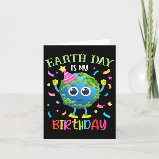 地球の日は私の誕生日プロ環境誕生日 カード (正面)