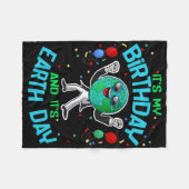 地球の日は私の誕生日4月22かわいいおもしろいカート フリースブランケット (正面(横))