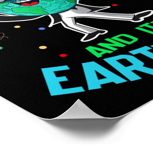 地球の日は私の誕生日4月22かわいいおもしろいカート ポスター (角)