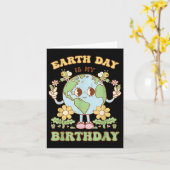 地球の日は私の誕生日4月22日自然コンサーブ カード (黄色い花)