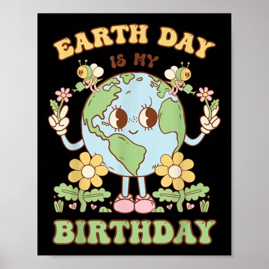 地球の日は私の誕生日4月22日自然コンサーブ ポスター (正面)