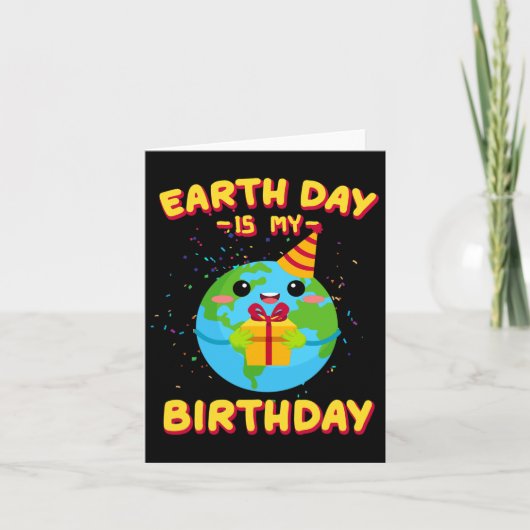 地球の日は私の誕生日 カード (正面)
