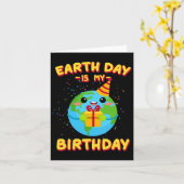 地球の日は私の誕生日 カード (黄色い花)