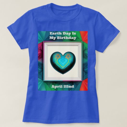 地球の日は私の誕生日 Tシャツ (デザイン正面)