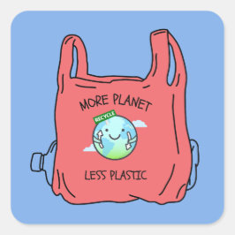 地球の日より多くの惑星Less Plastic スクエアシール