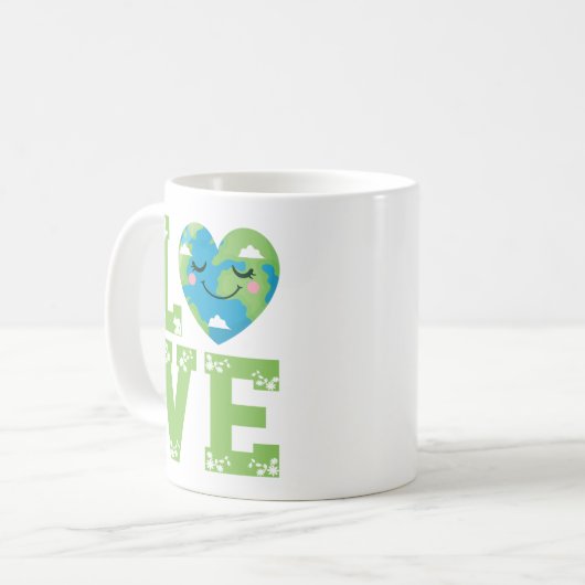 地球の日を愛して コーヒーマグカップ (正面左)