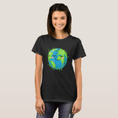 地球の日を愛する毎日プロ環境 Tシャツ (正面フル)