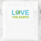 地球の日を愛する 長方形シール (バッグ)