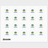 地球の日を毎日大切にするレトロ環境保護Tシャツ 女性用 ラウンドシール (シート)