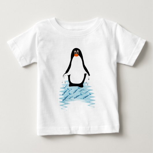 地球の日を祝うペンギンとクジラ ベビーTシャツ (正面)