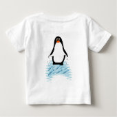 地球の日を祝うペンギンとクジラ ベビーTシャツ (裏面)