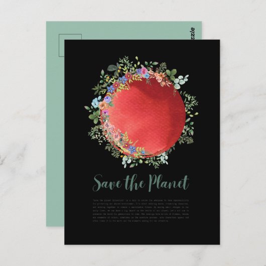 地球の日を除く気候変動 ポストカード (正面/裏面)