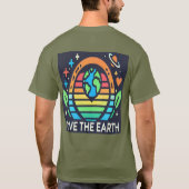 地球の日ダーク地球に優しアース愛 Tシャツ (裏面)