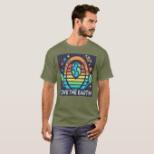 地球の日ダーク地球に優しアース愛 Tシャツ (正面フル)